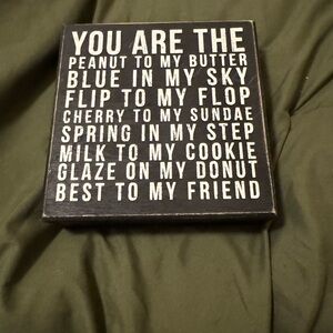 Black and White friendship home decor